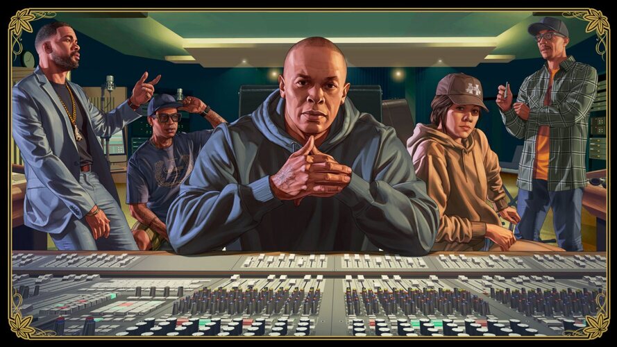 Dr. Dre fue uno de los protagonistas de la última aventura de GTA Online, y según Snoop Dogg, podría estar trabajando en el soundtrack de 'GTA VI'
