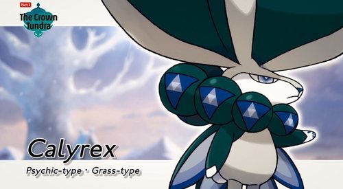 Calyrex, el Pokémon legendario de Las nieves de la corona.