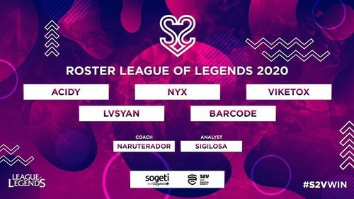Este es el roster de S2V para la temporada 2020 de League of Legends.
