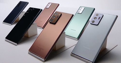 Distintas versiones de la serie Samsung Galaxy Note 20.