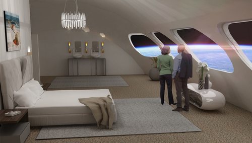 Imagen prototipo de una de las suites del hotel espacial Voyager Station.