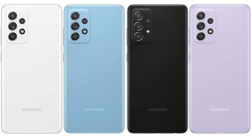 Los cuatro colores de los Samsung Galaxy A52 y Galaxy A52 5G.