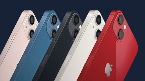 Los cinco colores de los iPhone 13 y iPhone 13 mini