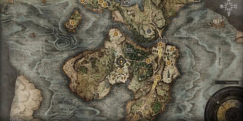 El mapa del Elden Ring se centra más en aspectos cartográficos que en decirte lo que tienes que hacer